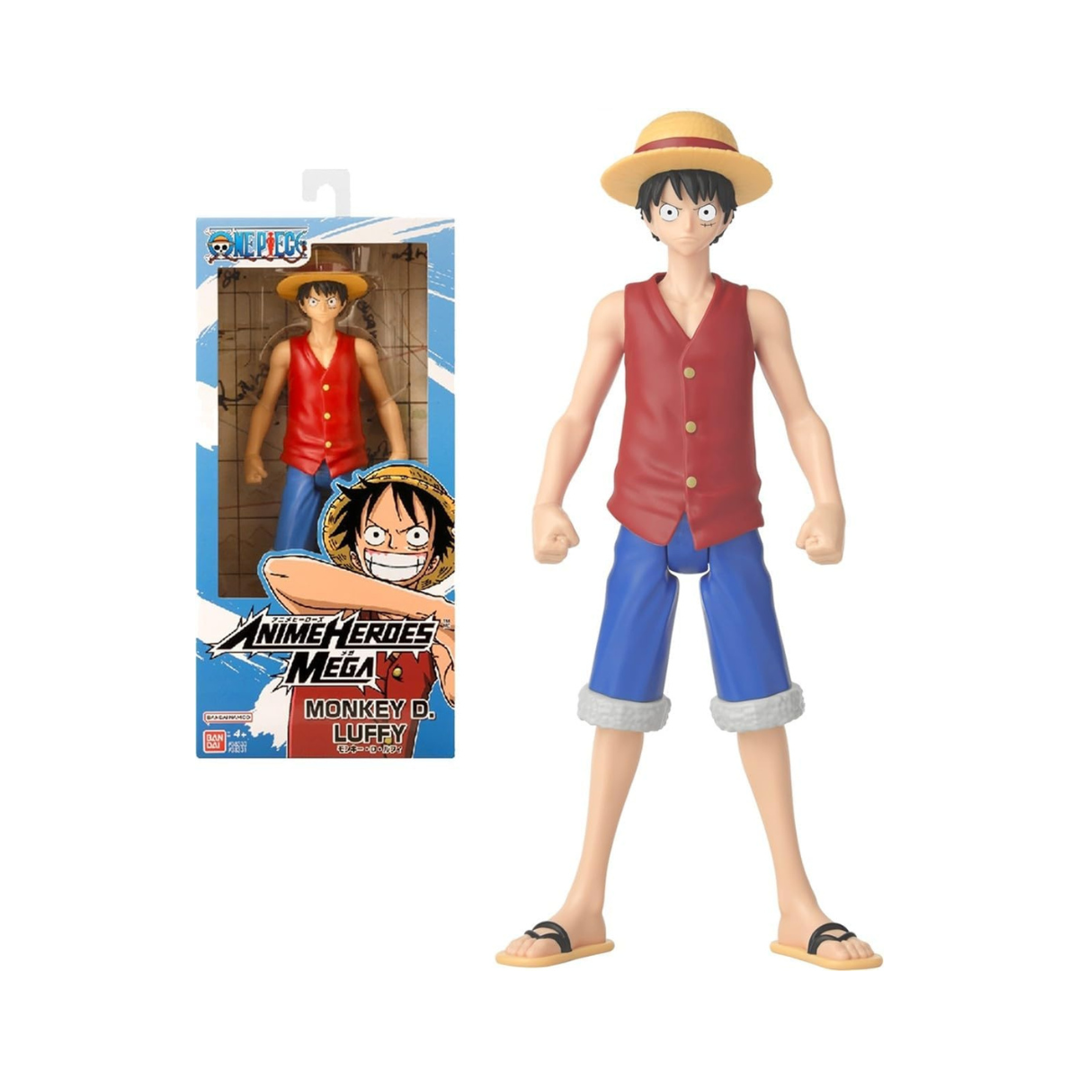 Bandai - Anime Heroes - One Piece - Mega Monkey D. Luffy, 17cm Action Figure, Highly Details Articulated Figurine, Collectible, 4 Years+