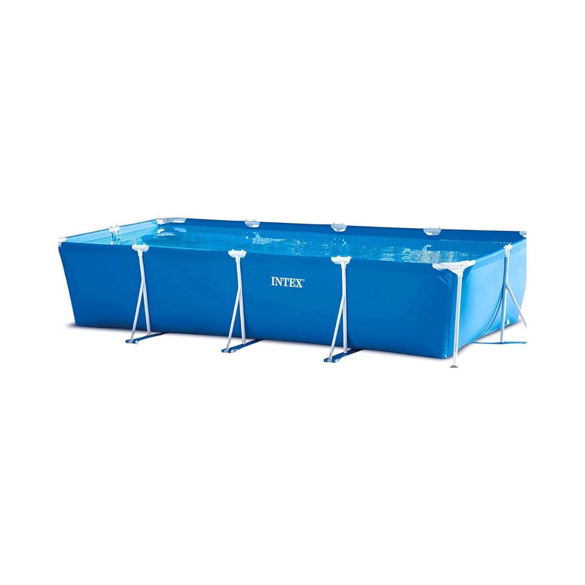 Intex 28273NP Rectangular Frame Pool – 17.7 x 86.6 x 33.1 inches (450 x 220 x 84 cm), Durable Above-Ground Pool for Summer Fun