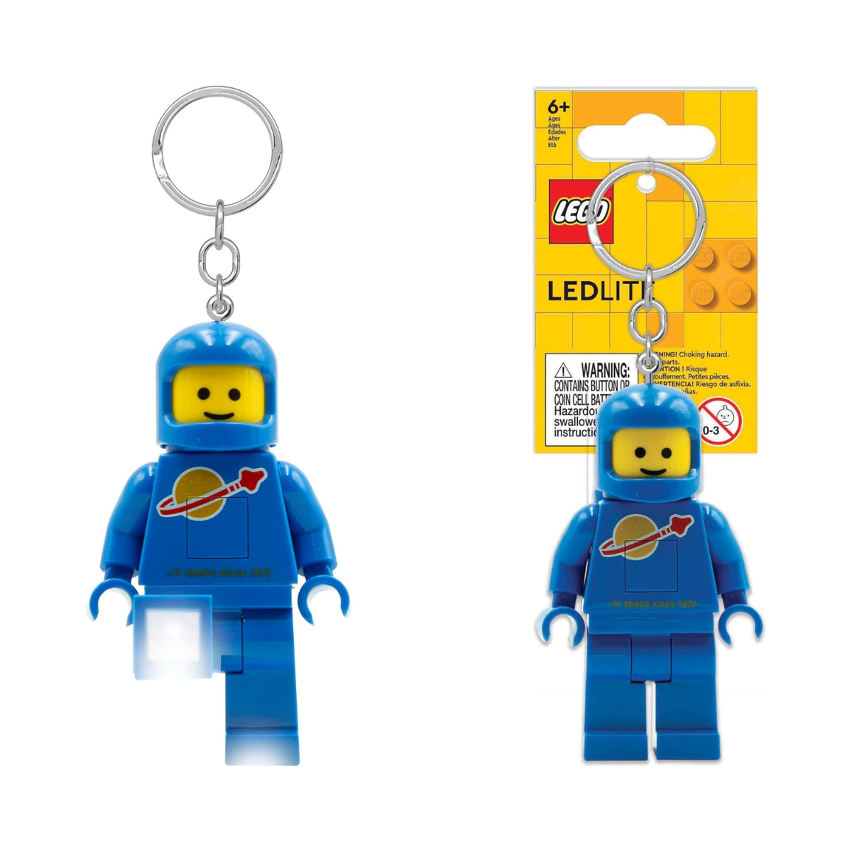 Lego IQ Minifigures Light Spaceman Keychain, 7.6 cm Tall, Blue