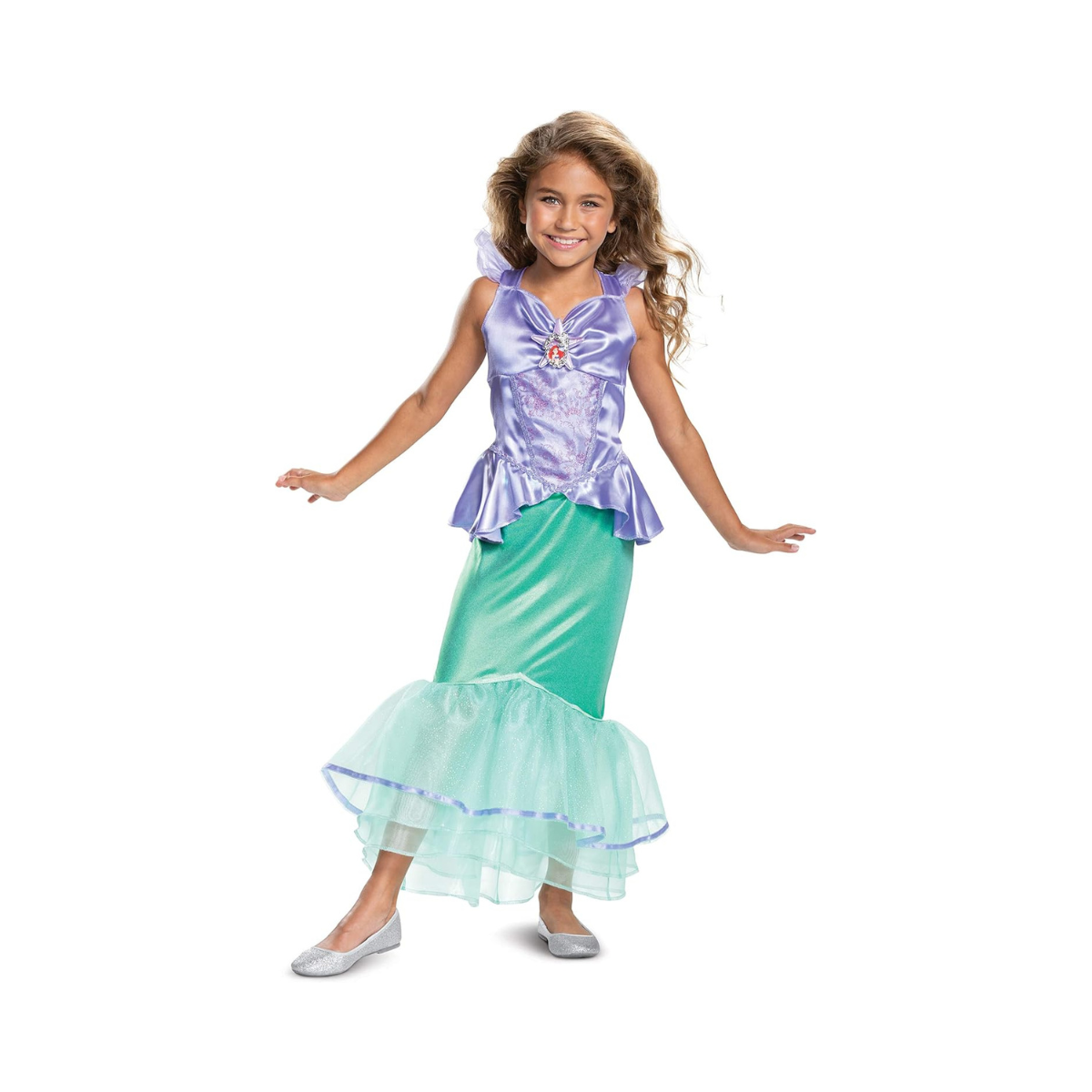 Disguise Disney Princess Ariel Classic Girls' Costume, Teal, M (7-8)