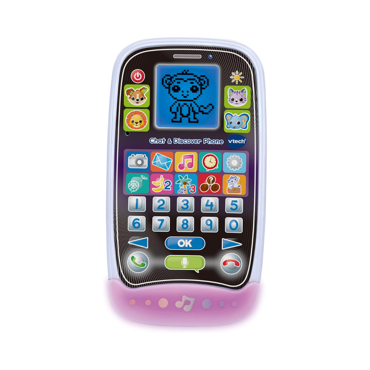 VTech Chat & Discover Phone Educational Toy Smartphone with Games Apps Lights and Music Multicolour 2+