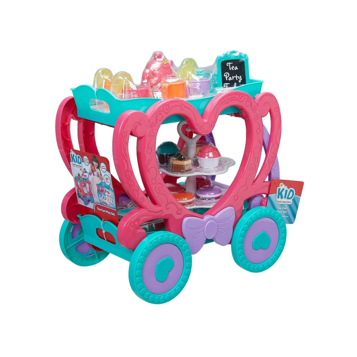 Boley Tea Cart Toy Set 47 Pieces, Pretend Play Tea Party Trolley with Tea Accessories for Kids, Role Play Toy Set, Ages 3+