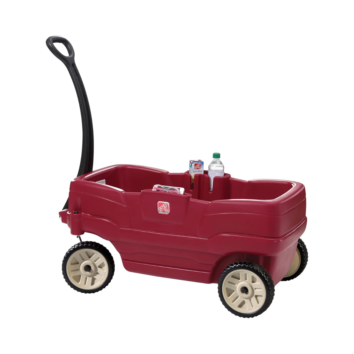 Step2 Neighborhood Wagon With Seats, Red, Kids Pull-Along Ride-On Wagon for Toddlers & Preschoolers