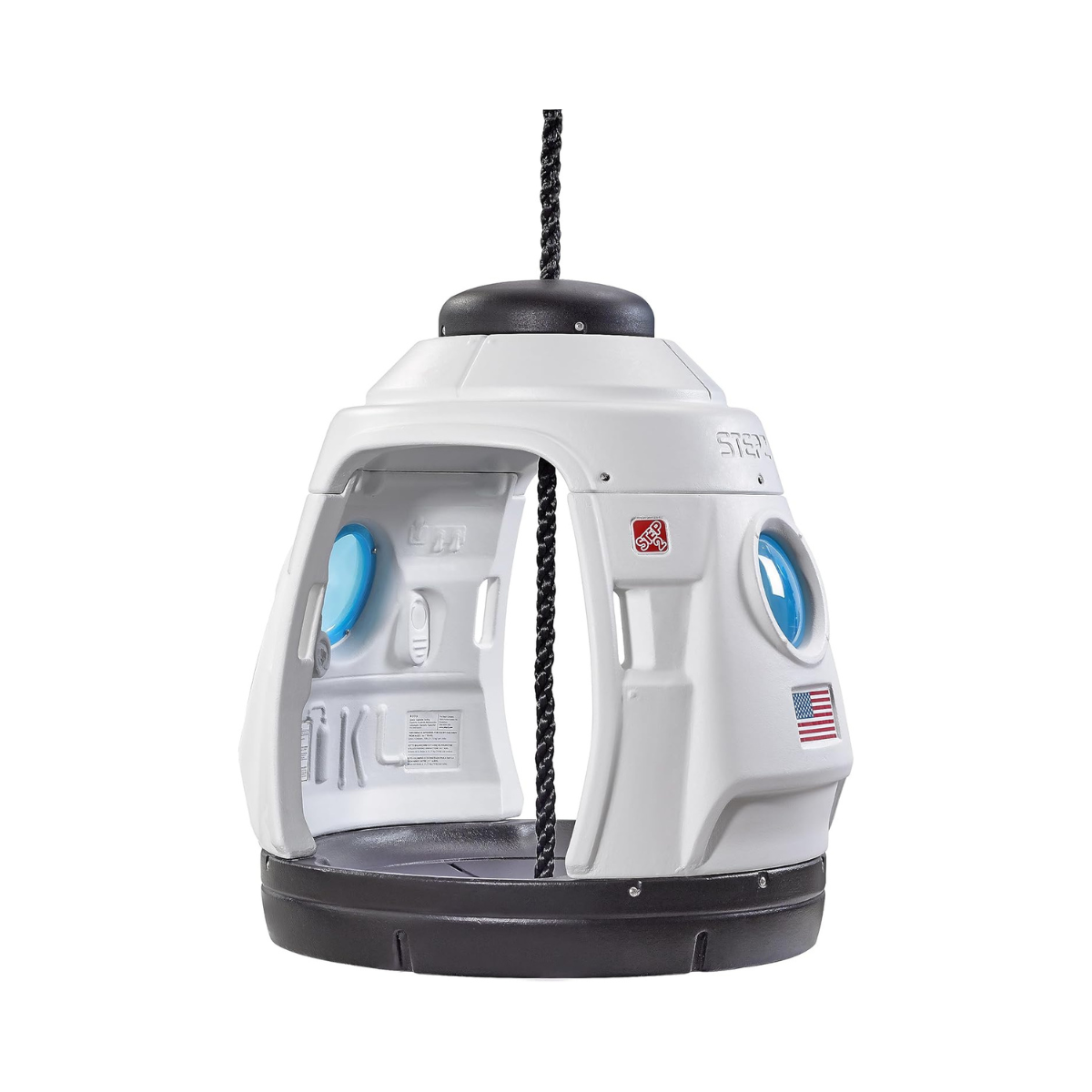 Step2 Space Capsule Swing for Toddlers – Rocket Ship Swing for 2 Kids, Indoor & Outdoor Use, Weather-Resistant Ropes (80 x 73.7 x 85.1 cm)