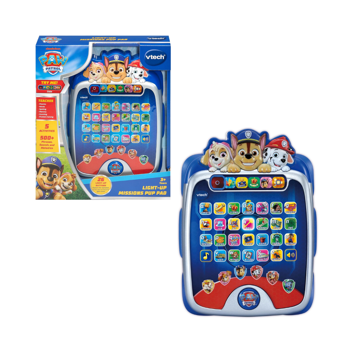 VTech PAW Patrol Luminous Mission Pup Pad, Interactive Learning Tablet Toy, Letters & Phonics, Kids 3–6+ Years