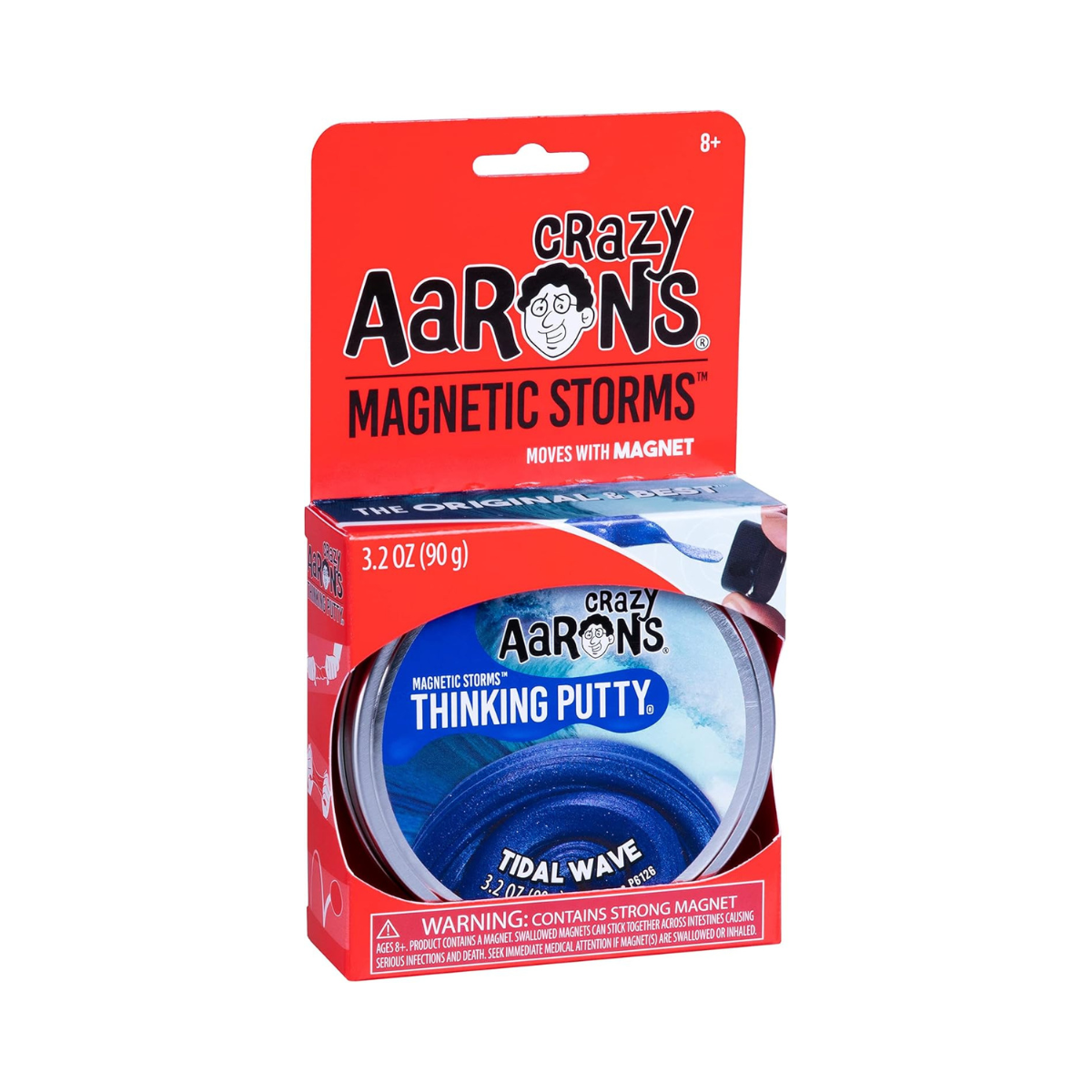 Crazy Aaron's Super Magnetic Tidal Wave Thinking Putty 4" Tin Thinking Putty - Non-Toxic Sensory Play Putty - Never Dries Out - Creative Toy Fun for Ages 3+