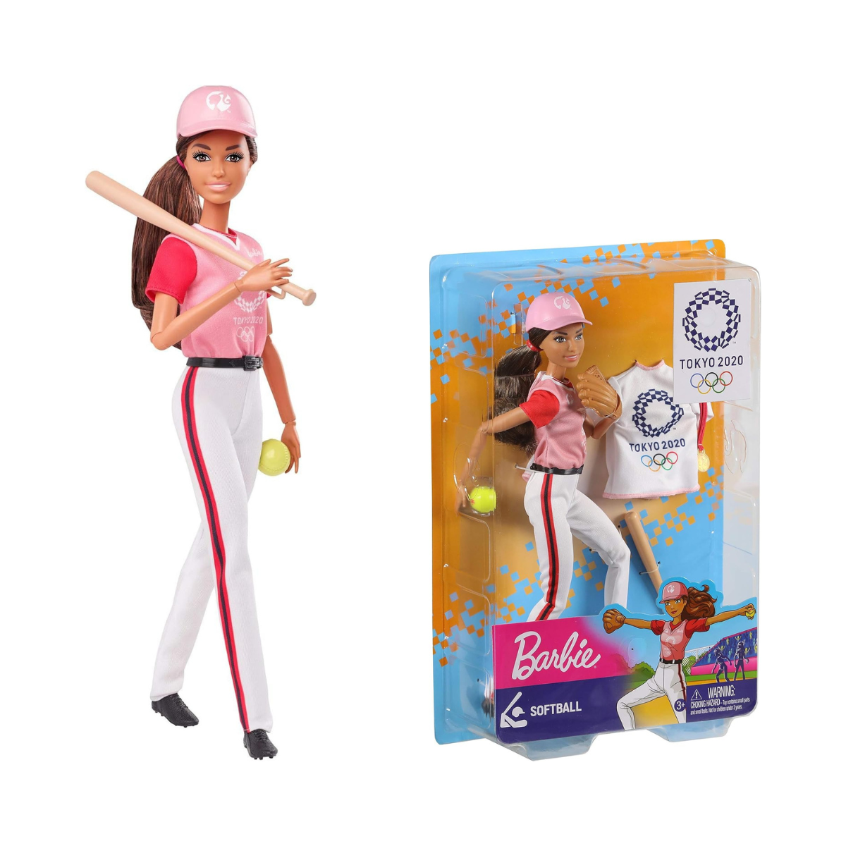 Barbie Tokyo 2020 Olympic Softball Doll Set - Uniform, Jacket, Medal & Accessories for Ages 3+