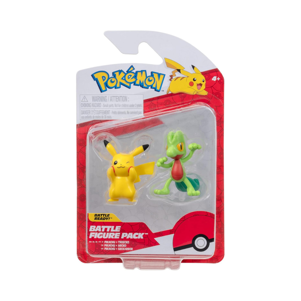 Pokemon Pikachu & Treecko Figures, Detailed Official Figures, Battle Ready, Action Figurines, Collectibles, Display Toys for Boys, Battle Figure