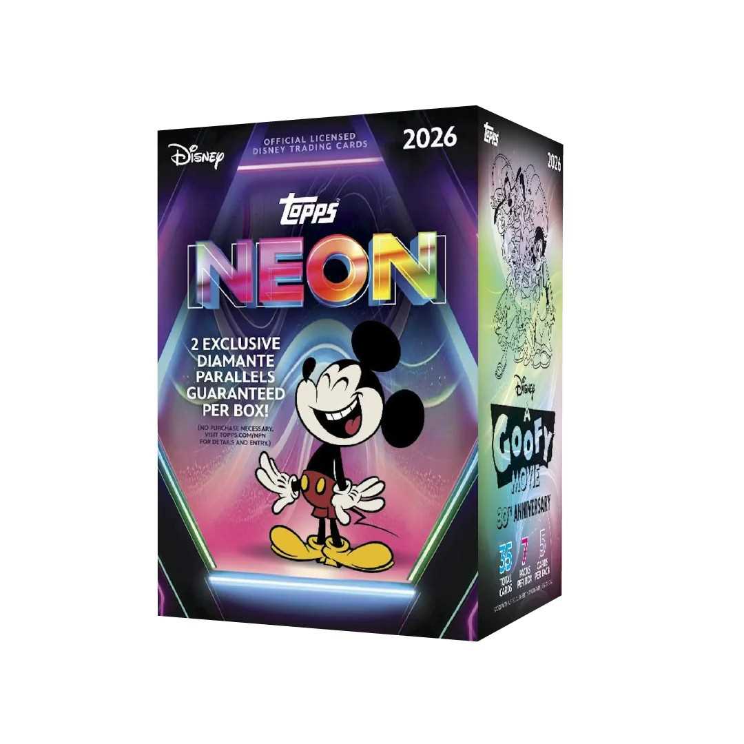 2026 Topps Disney Neon ENT Value Box Trading Cards, Phineas and Ferb, Epic Mickey, Descendants & Gargoyles Collectible Disney Card Packs