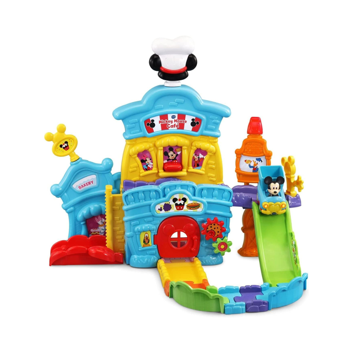 VTech, Go! Go! Smart Wheels, Disney Mickey Mouse Café, Food Truck Playset, Interactive Lights, Sounds, Songs, Phrases, Motor Skill Development, for Toddlers Ages 1-6