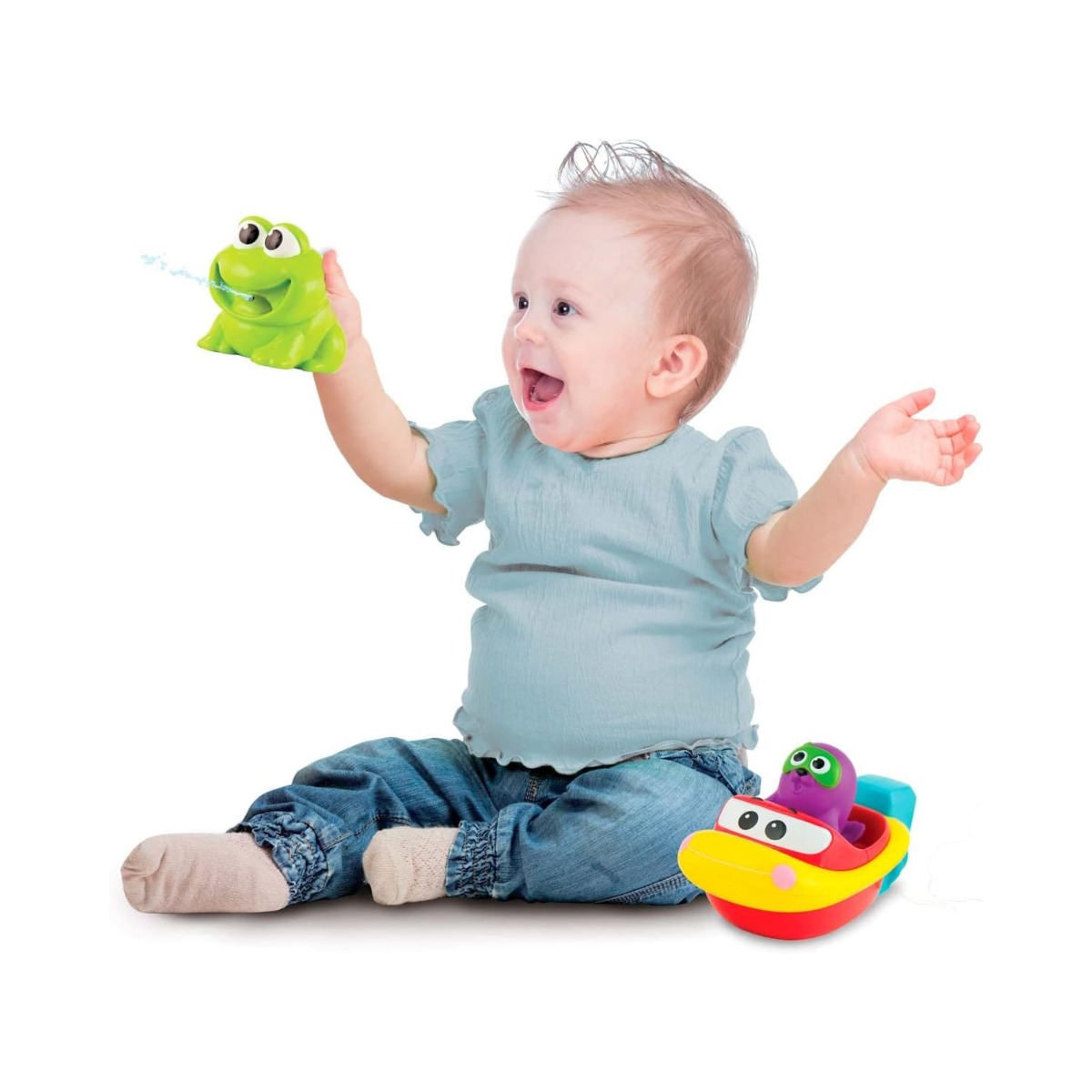 WinFun Pull and Go Boat Set – Bath & Pool Toy for Kids, Ages 12 Months+