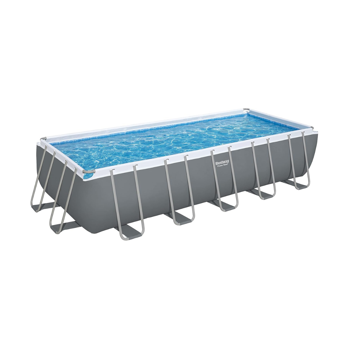 Bestway Power Steel™ Above Ground Pool Set 6.40m x 2.74m x 1.32m – Heavy-Duty Rectangular Family Swimming Pool with Steel Frame, Ages 18+