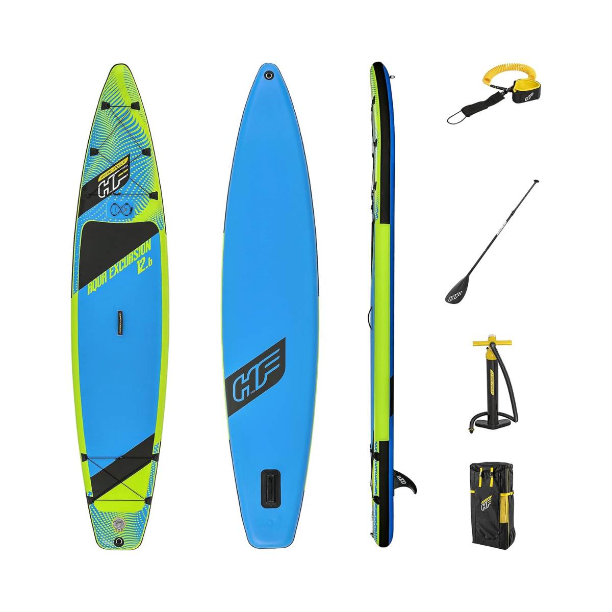 Bestway Hydro-Force Aqua Excursion Tech Inflatable Stand-Up Paddleboard Set with Paddle, Pump, Backpack & Leash – Adult 14+