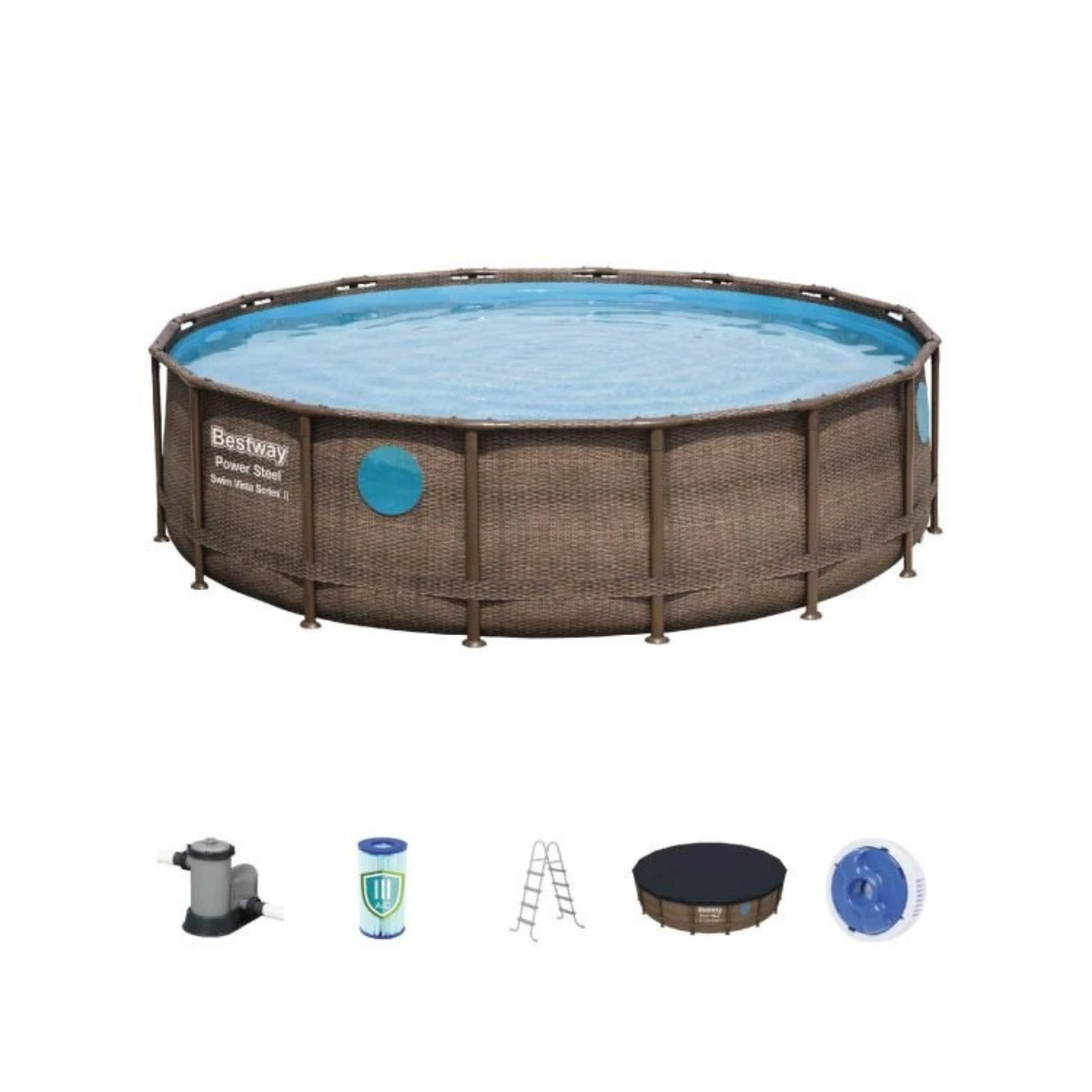 Bestway Power Steel Swim Vista Series II Round Pool 4.88m x 1.22m – 3+ Years