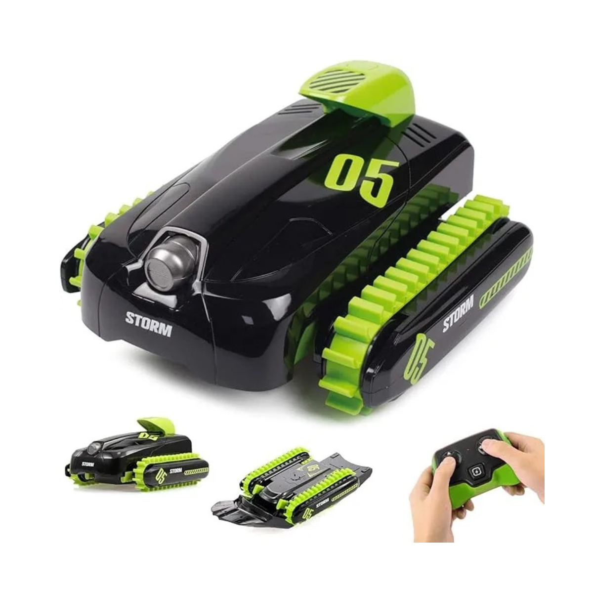 Crazy Aaron 2.4G 4 Channel Amphibious Stunt RC Car with Multi Direction Control, Remote Control Vehicle Toy, 6+