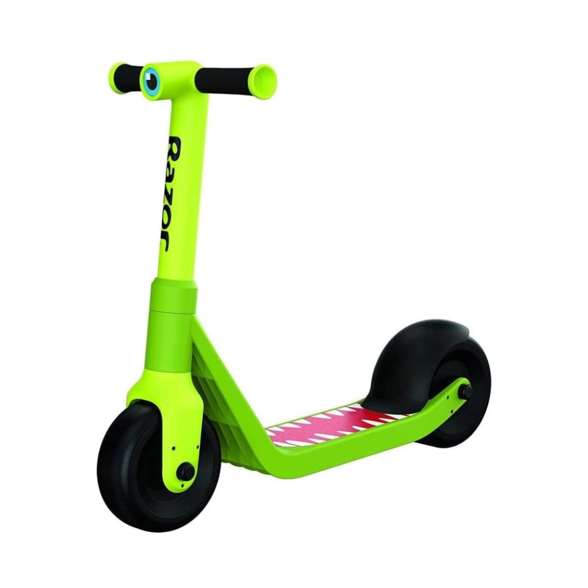 Razor Wild Ones Junior Kick Scooter Dino Green, Wide Deck Balance Trainer, Extra Wide Slow Rolling Wheels, Steel Reinforced Handlebars, Indoor Outdoor Ride On for Kids 30+ Months