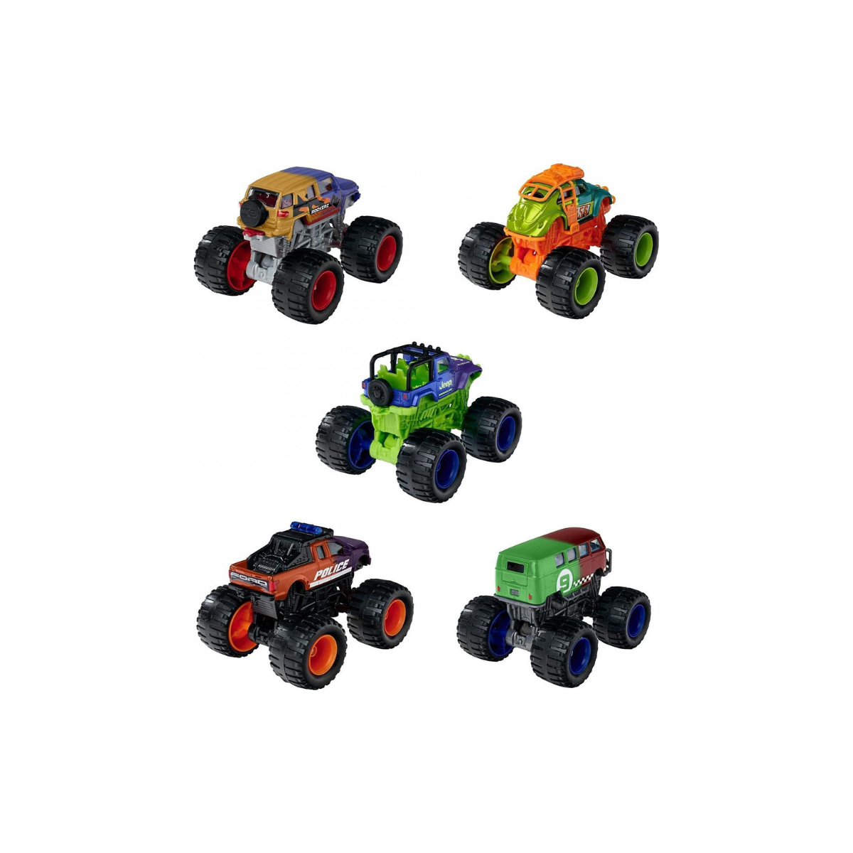 Majorette Monster Rockerz Colour Changers – 1 Random Monster Truck, Magic Colour Changing Paint, Rubber Tyres, 1:64 Scale, Ages 3+