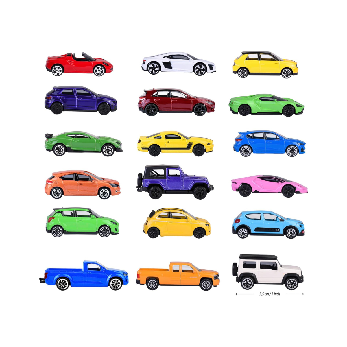 Majorette Street Cars 1 of 18 Random Die-Cast Toy Car – 7.5 cm, Freewheel & Suspension, Multicoloured, for Kids 3+