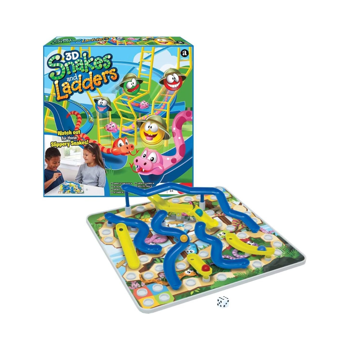 3D Snakes & Ladders Board Game for Kids, Family Fun, Ages 4+