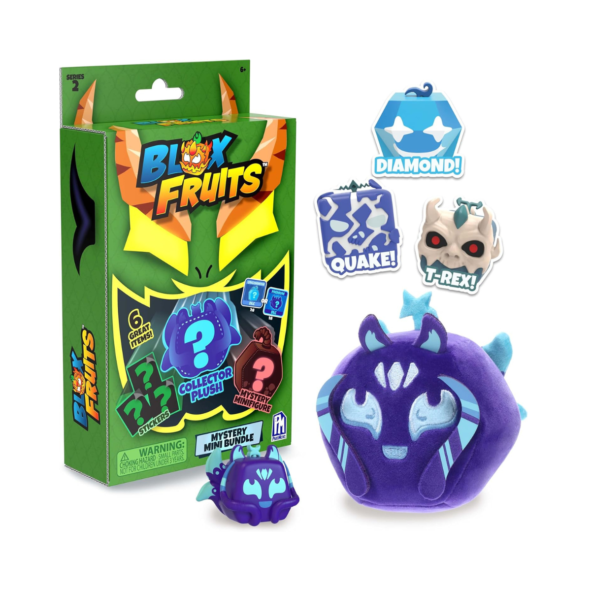 Blox Fruits Mystery Mini Bundle Series 2 Collectibles Pack with Plush Mini Figure Stickers and DLC Code 5+