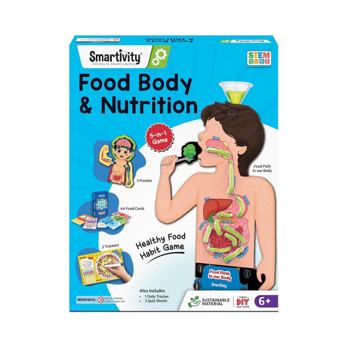 Smartivity Digestive System Working Model DIY STEM Toy for Kids 6+ Years, Human Body Food and Nutrition Science Kit, Educational Gift for Boys and Girls, Multicolor