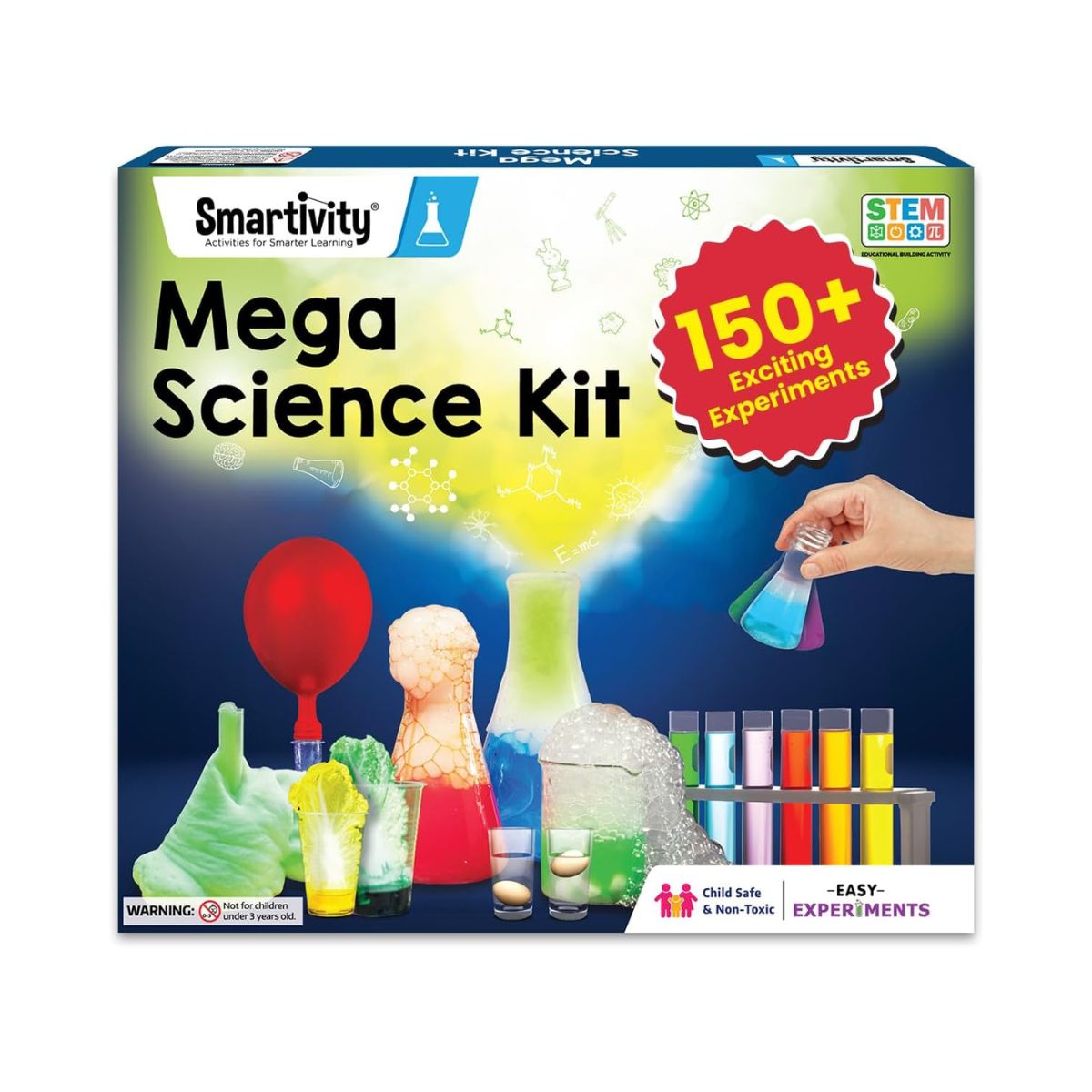 Smartivity Mega Science Kit 150+ Experiments STEM Chemistry Set for Kids 6+ Years, Educational Birthday Gift for Boys and Girls, Fun Science Experiment Toy