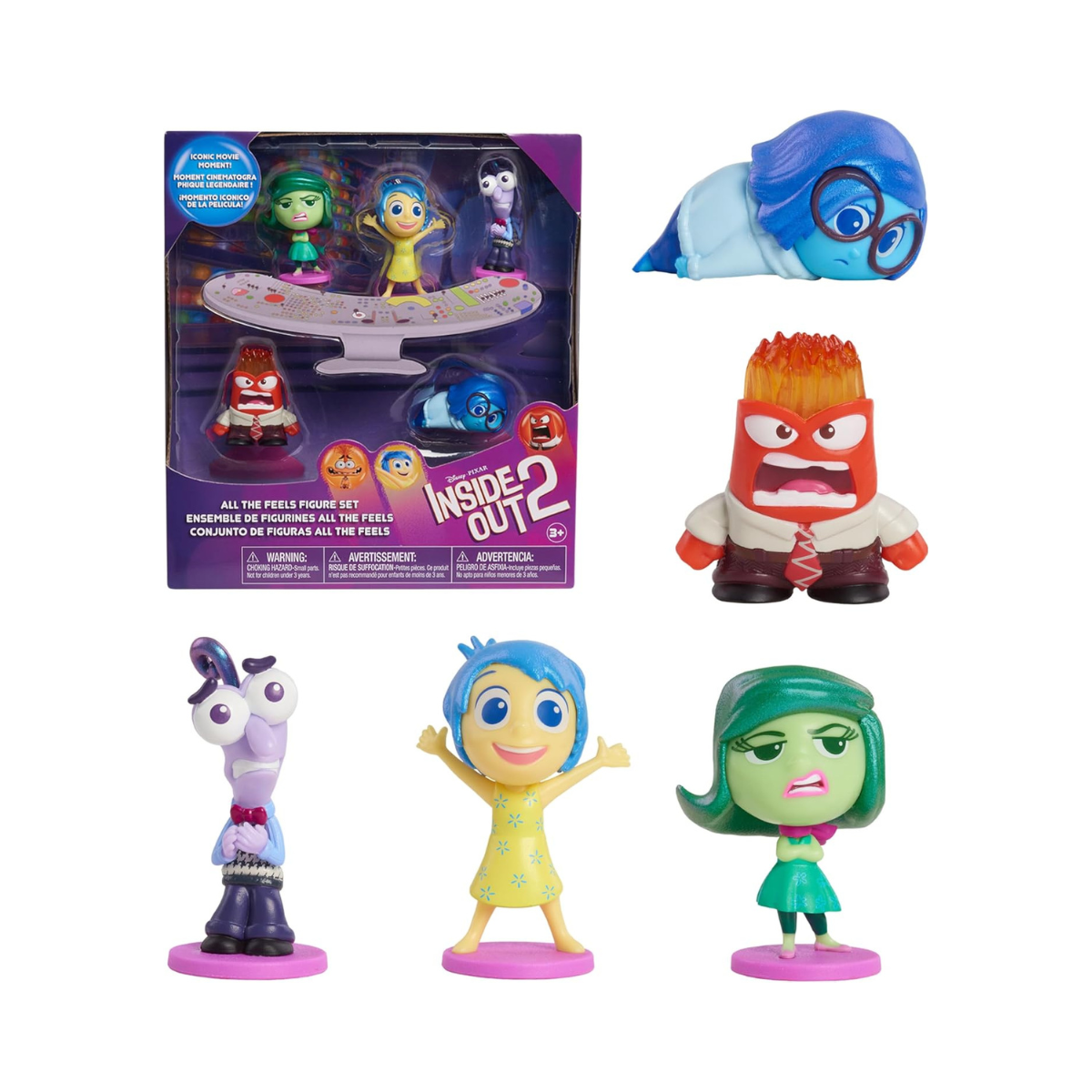 Disney & Pixar Inside Out 2 All the Feels Figure Set, 5 Mini Collectible Figures for Kids Ages 3+ by Just Play