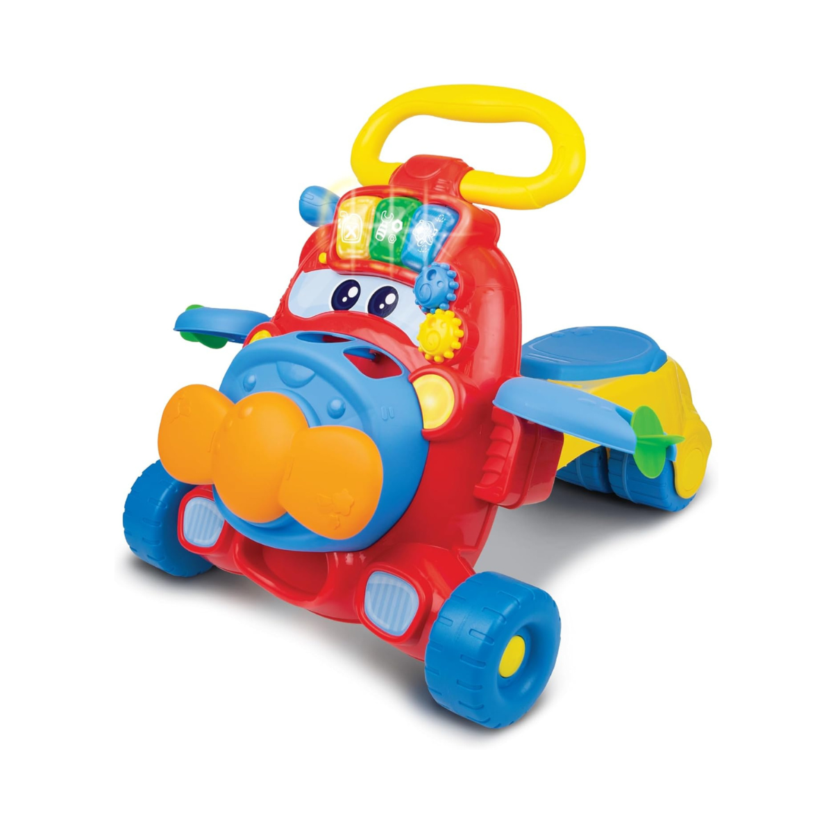 Winfun Junior Jet 2-in-1 Ride-On and Walker Toy for Babies Age 6 to 36 Months with Shape Sorter, Lights, Sounds, and Propeller Fun