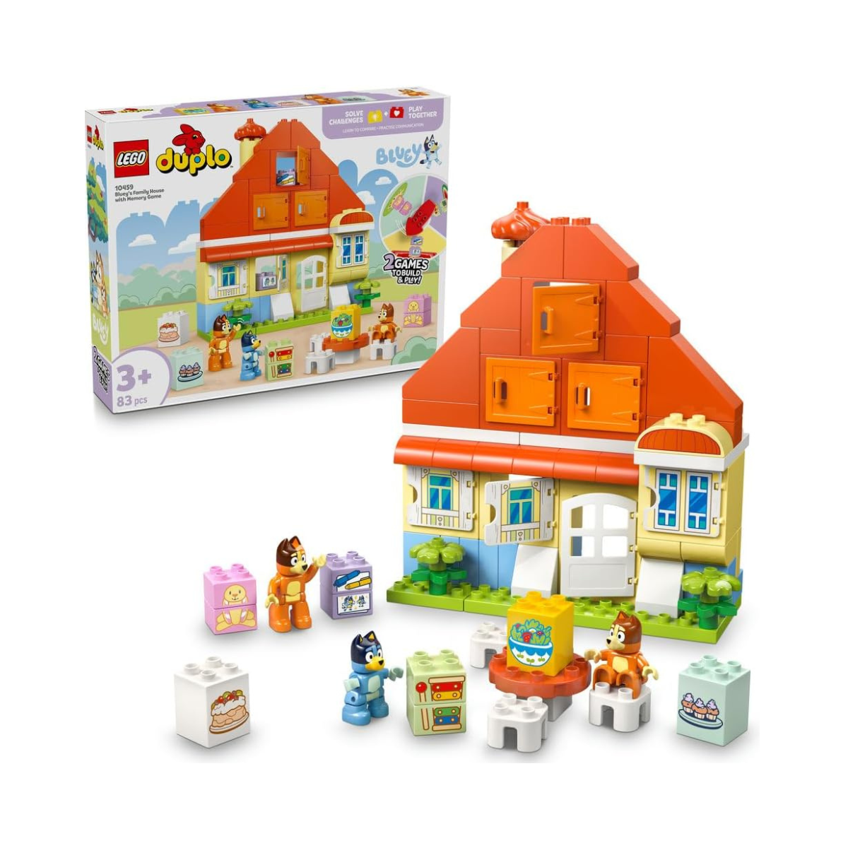 LEGO DUPLO Bluey: Bluey's Family House with Memory Game 10459