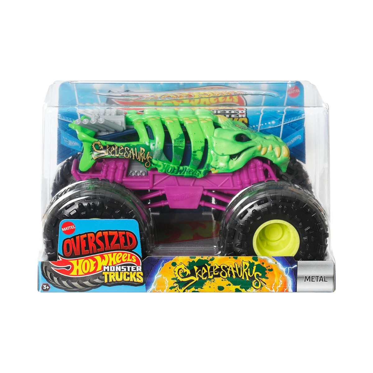 Hot Wheels Monster Trucks Oversized 1:24 Scale – Die-Cast Monster Truck with Giant Wheels & Extreme Designs – Ages 3+