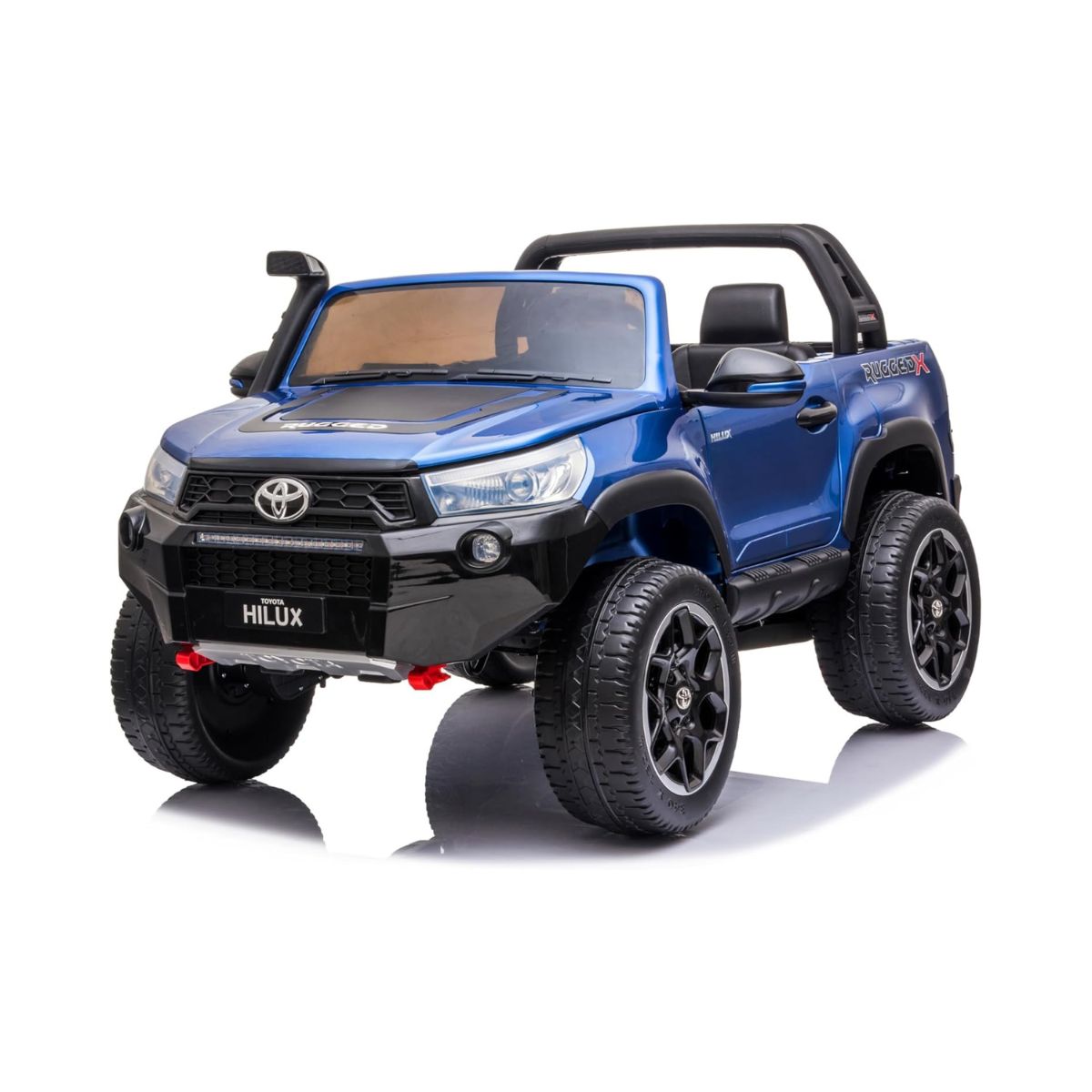 Lovely Baby LB 850DX Toyota Hilux Ride-On Car for Kids, 1-7 Years, Electric 4x4 Off-Road Vehicle, Remote Control, LED Lights, MP4 Music, Openable Doors – Red or Blue