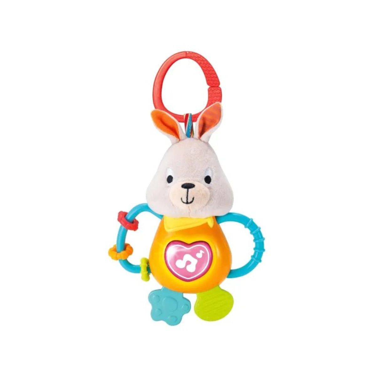 Winfun Bouncy Bunny Jungle Fun Interactive Plush with Sounds and Bouncing Action, Light-Up Music and Movement, Sound-Activated Soft Cuddly Toy for Babies 3 Months and Up