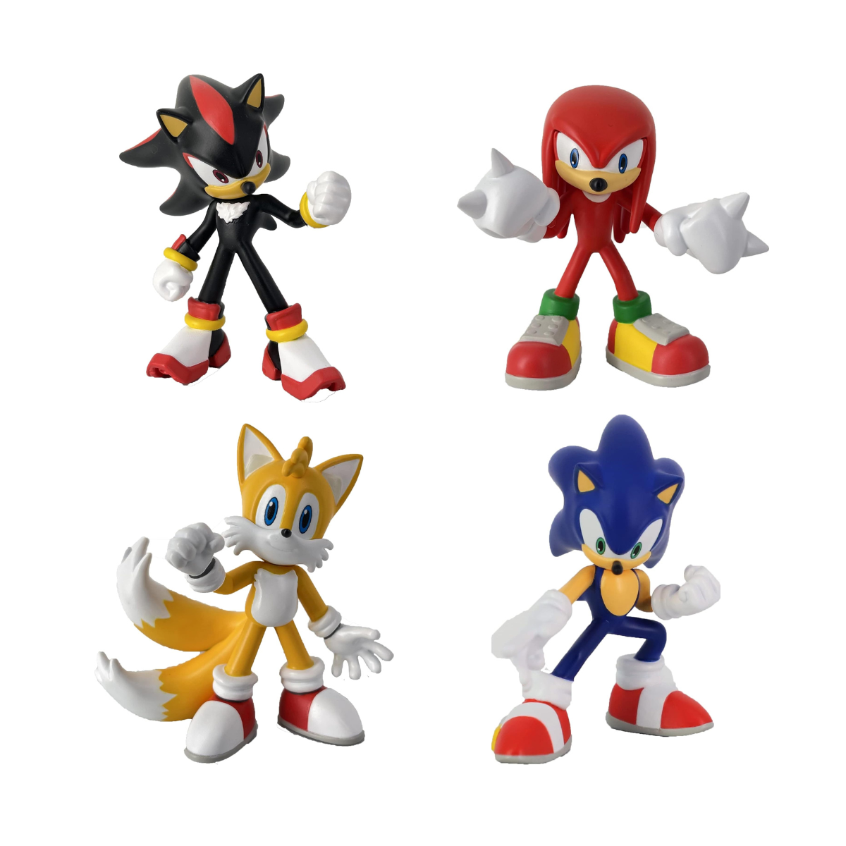 Comansi Sonic Figurines Gift Box 4-Piece Set, Miniature Figures of Sonic, Shadow, Knuckles, Tails, High-Quality Thermoplastic Plastic, Tabletop Collectible Toys, 6cm, Officially Licensed