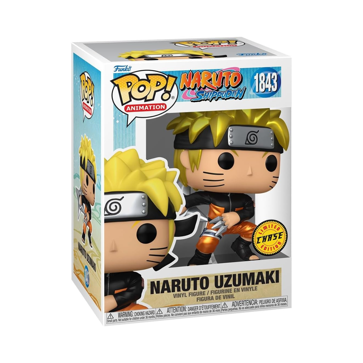 Funko Pop Animation Naruto S Naruto Shuriken Metallic Vinyl Figure 1/6 Chase Odds Collectable Toy For Kids & Adults Anime Fans Ages 14+