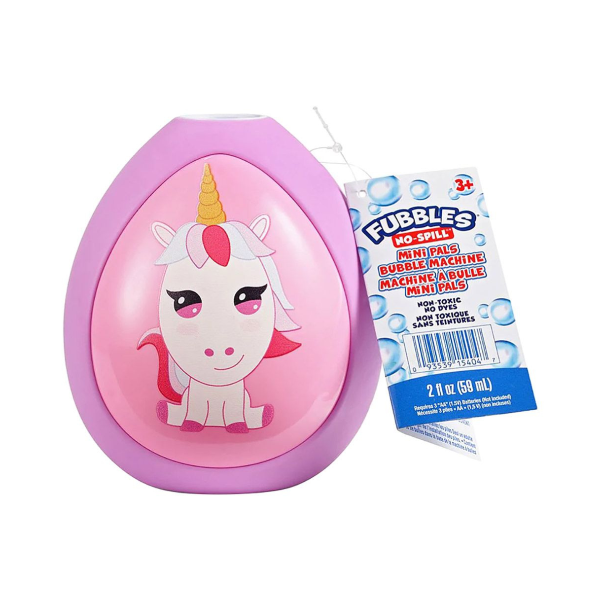 Fubbles Mini Pal Bubble Machine for Kids, Automatic Bubble Blower with 59ml Bubble Solution, Portable Bubble Toy for Outdoor Play, Summer Parties and Birthdays, High Quality Bubble Maker for Toddlers Ages 3 and Up, Style May Vary