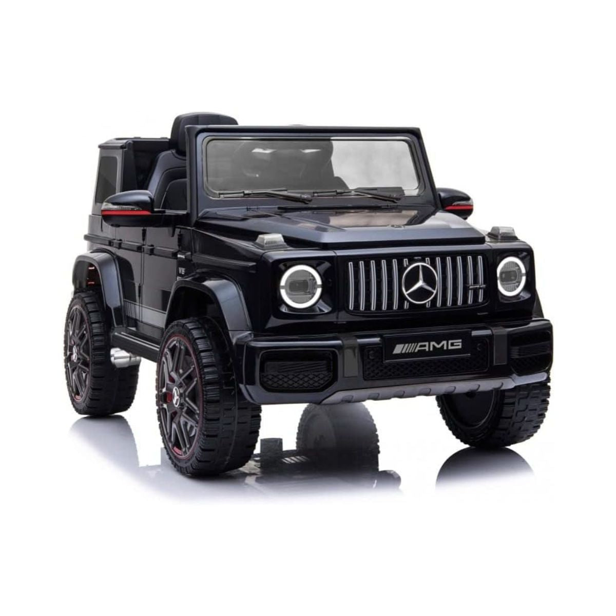 Licensed Mercedes-Benz AMG G63 Ride-On Car for Kids, 3+ Years, 12V Battery Powered Electric SUV with Remote Control, LED Lights, USB Music Player, Realistic Design – Black, White, Red, Blue