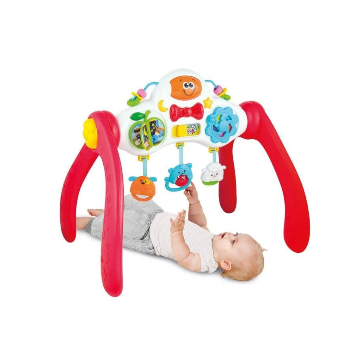 Winfun Grow-with-Me Melody Gym Interactive Toy, Convertible Baby Activity Center with Hanging Toys, Music and Light-Up Features, Ages 3 Months+