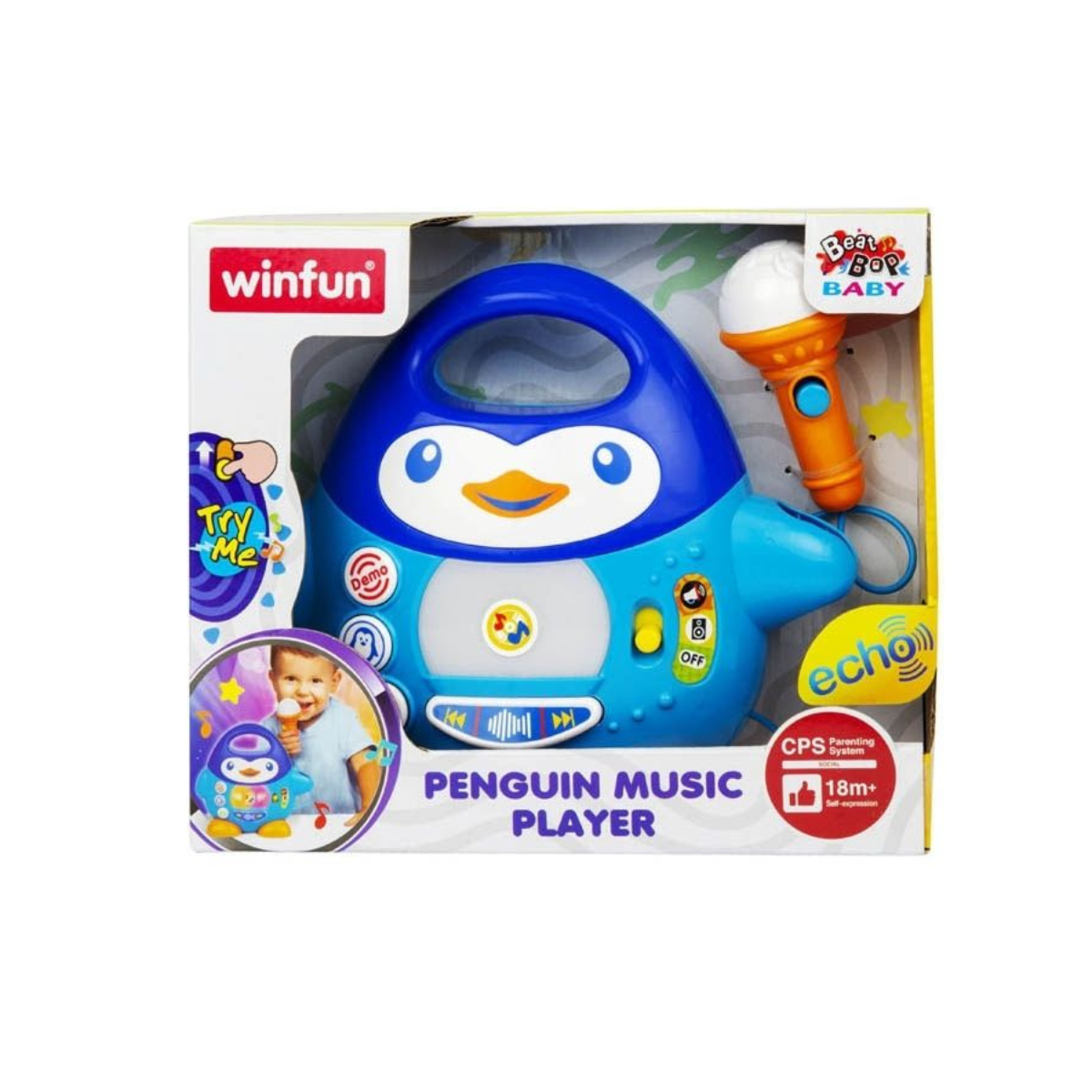 Winfun Penguin Kids Music Player Toy with Echo Microphone Lights and Animal Sounds 18M+