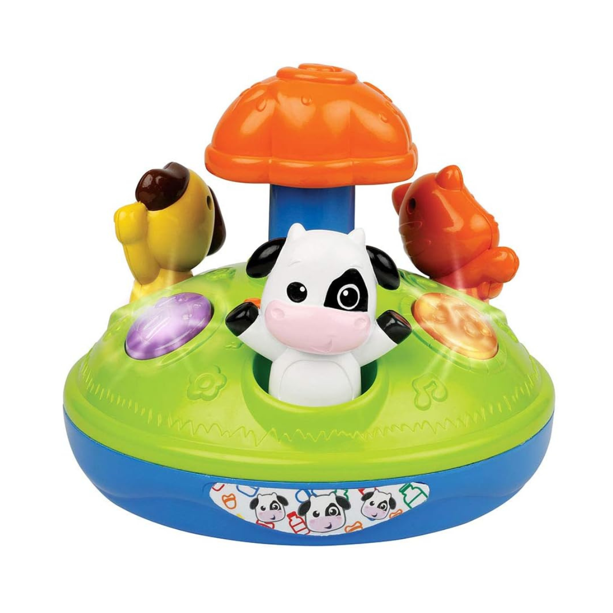 Winfun Animal Friends Spinner, Interactive Spinning Baby Toy with Lights, Melodies + Animal Sounds, 6–48 Months