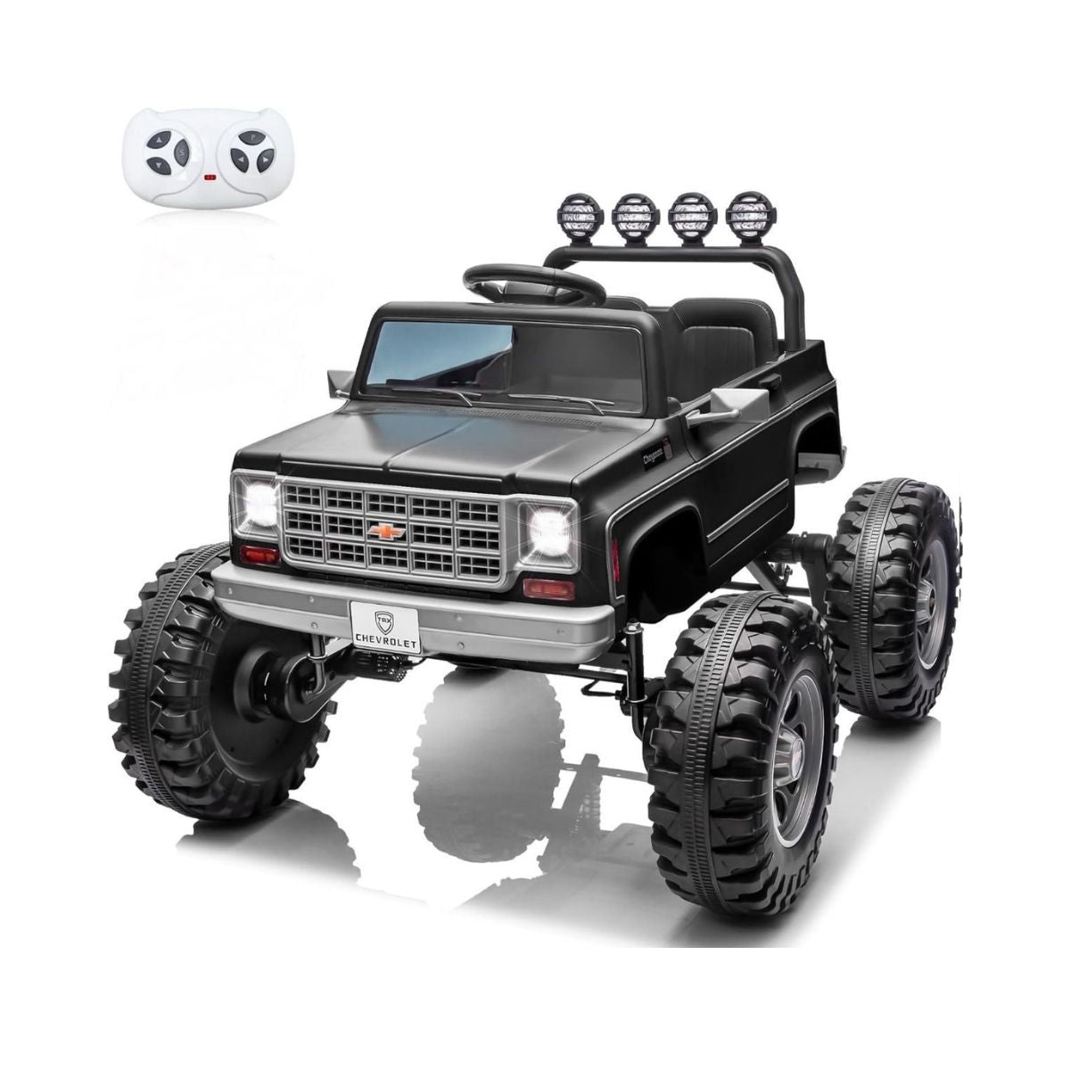 Chevrolet Cheyenne 24V 4 Motor Ride-On Pickup Truck for Kids, 3+ Years, 2 Seater, Parental Remote, LED Lights, Music Player, Storage Basket