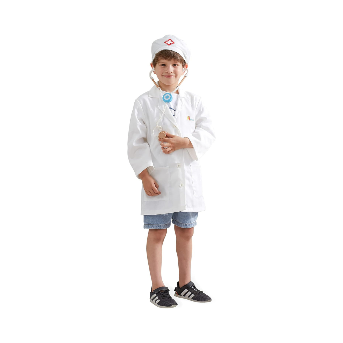 Viga Little Doctor Uniform and Hat Apron for Kids 3+ Pretend Play Costume Multicolor