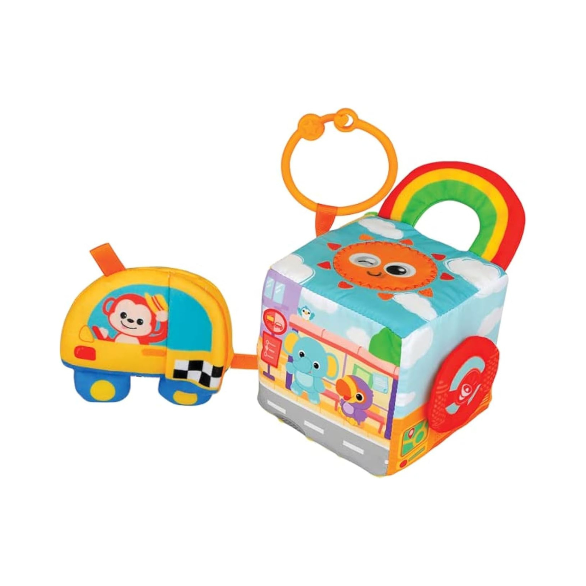 Winfun On The Move Activity Cube, 5-Sided Baby Learning Toy with Lights, Sounds, Moving Activities, Educational Activity Cube for Toddlers 3M+