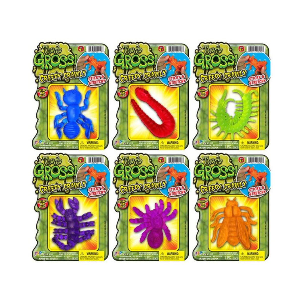 JA-RU Creepy Crawly Assorted, Realistic Bug Toy for Pranks, Party Favors & Collectors, Assorted Colors & Models