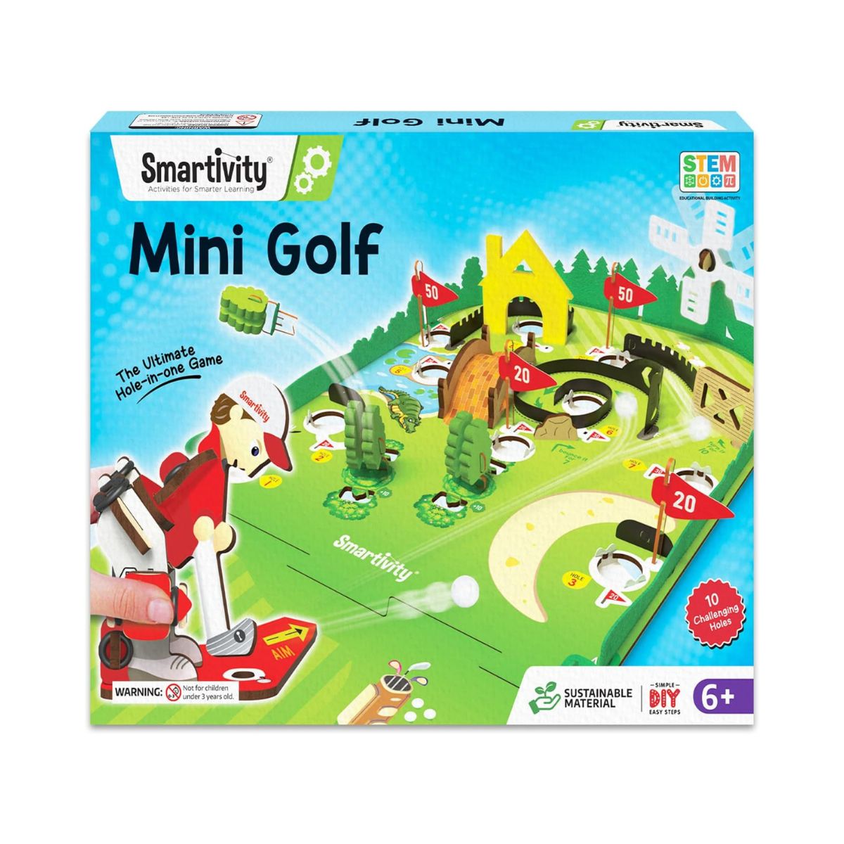 Smartivity DIY Mini Golf Tabletop Game Kit for Kids 6+ Years, STEM Wooden Construction Toy, Indoor Sports Game, Birthday Gift for Boys and Girls