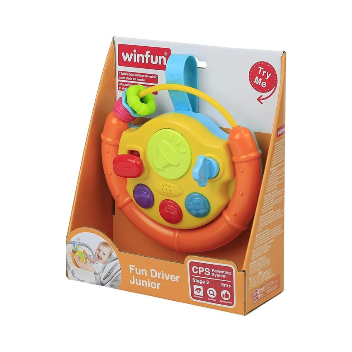 Winfun Fun Driver Junior, Multicoloured, Interactive Toy with Flashing Lights & Sound Effects, Battery Operated, Ages 1+