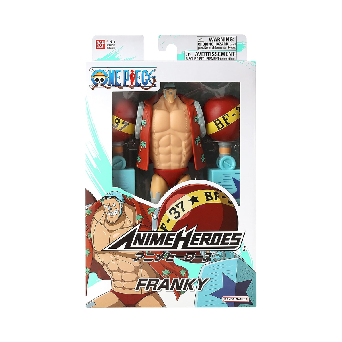 BANDAI Anime Heroes One Piece Franky 6.5 Inch Action Figure Shipwright Cyborg Straw Hat Pirates Collectible Toy