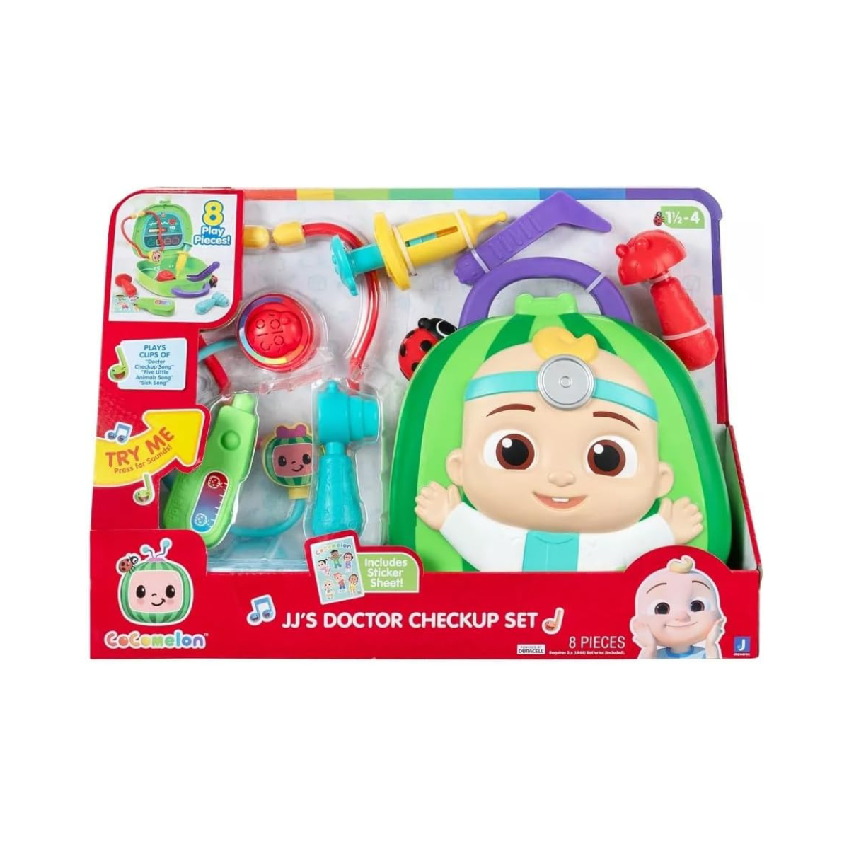 CoComelon JJ Doctor Checkup Roleplay Toy Set for Toddlers, Interactive Medical Kit with Songs and Accessories, Ages 1-5