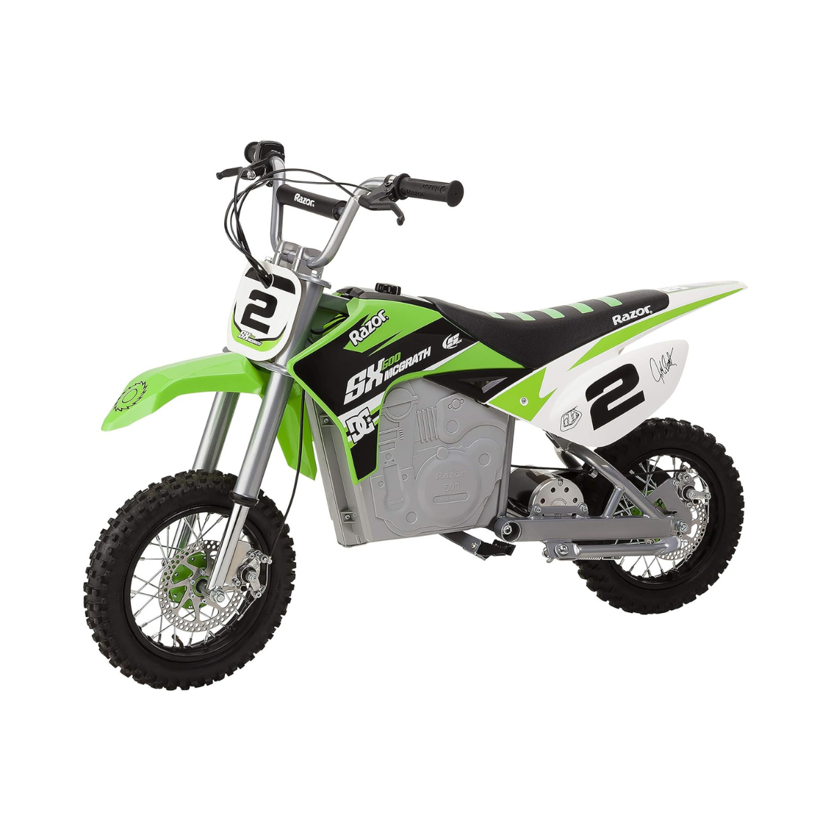 دراجة موتوكروس كهربائية Razor Dirt Rocket SX500 McGrath، لون أخضر، عالية عزم الدوران، مناسبة للمراهقين والبالغين، تصل سرعتها إلى 15 ميلاً في الساعة، مناسبة للأعمار من 14 عامًا فما فوق