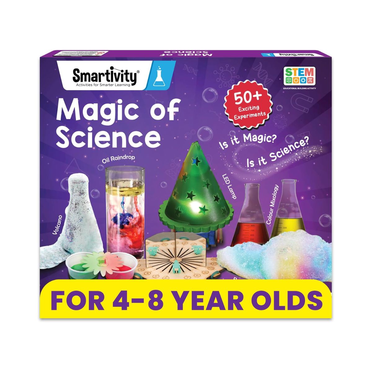 Smartivity Magic of Science Experiment Kit for Kids 4+ Years, STEM Chemistry and Physics Lab, 50 Experiments, Educational Science Toy, Birthday Gift for Boys and Girls