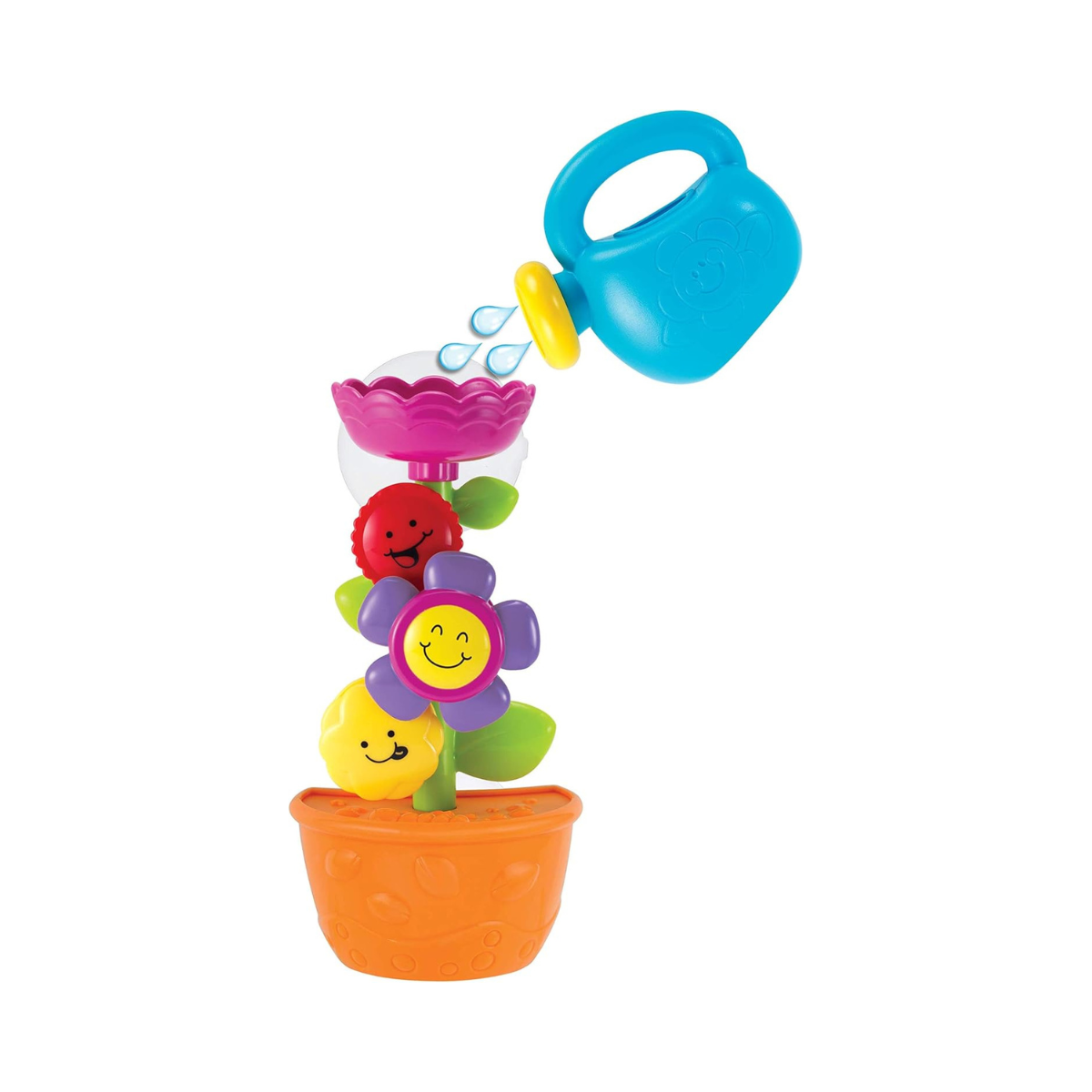 Winfun Water Blossom Bath Toy with Spinning Flowers and Watering Can Suction Cup Bath Time Playset for Toddlers and Kids Ages 12 Months to 6 Years